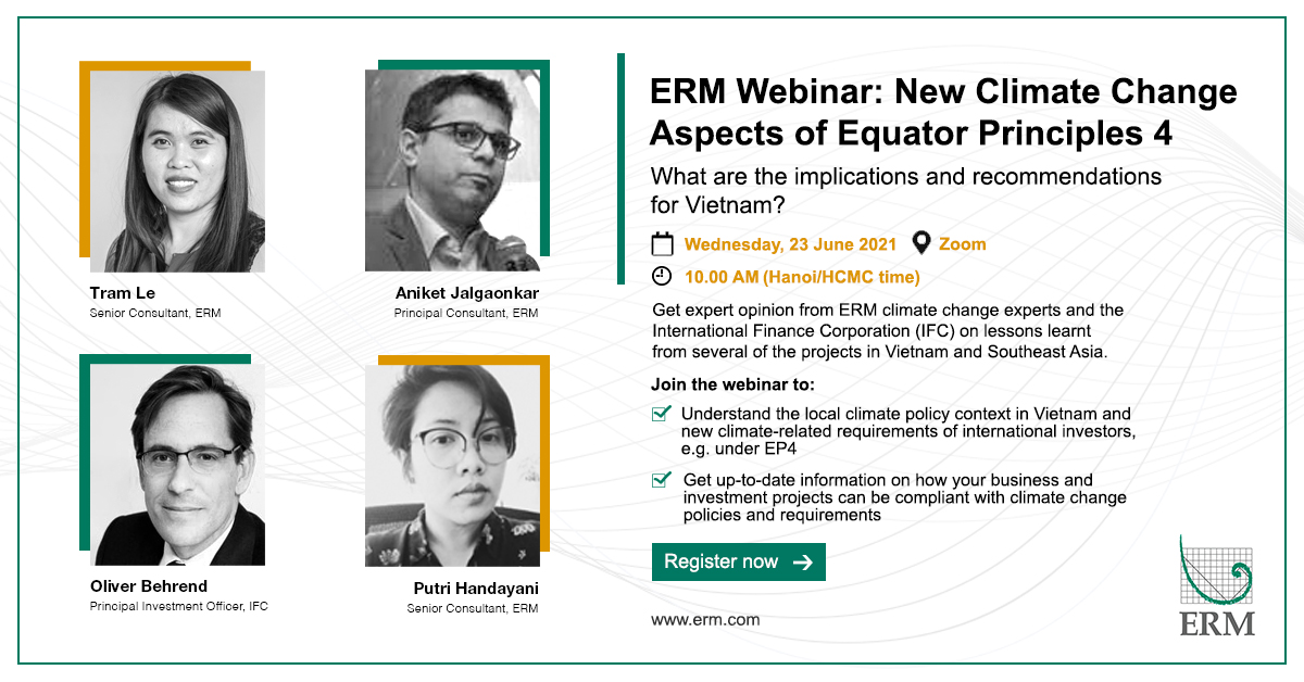 ERM Webinar: New Climate Change Aspects of Equator Principles 4 for Vietnam